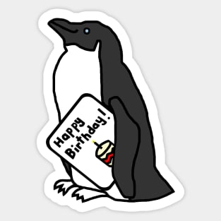 Animals Birthday Greetings Penguin says Happy Birthday Sticker